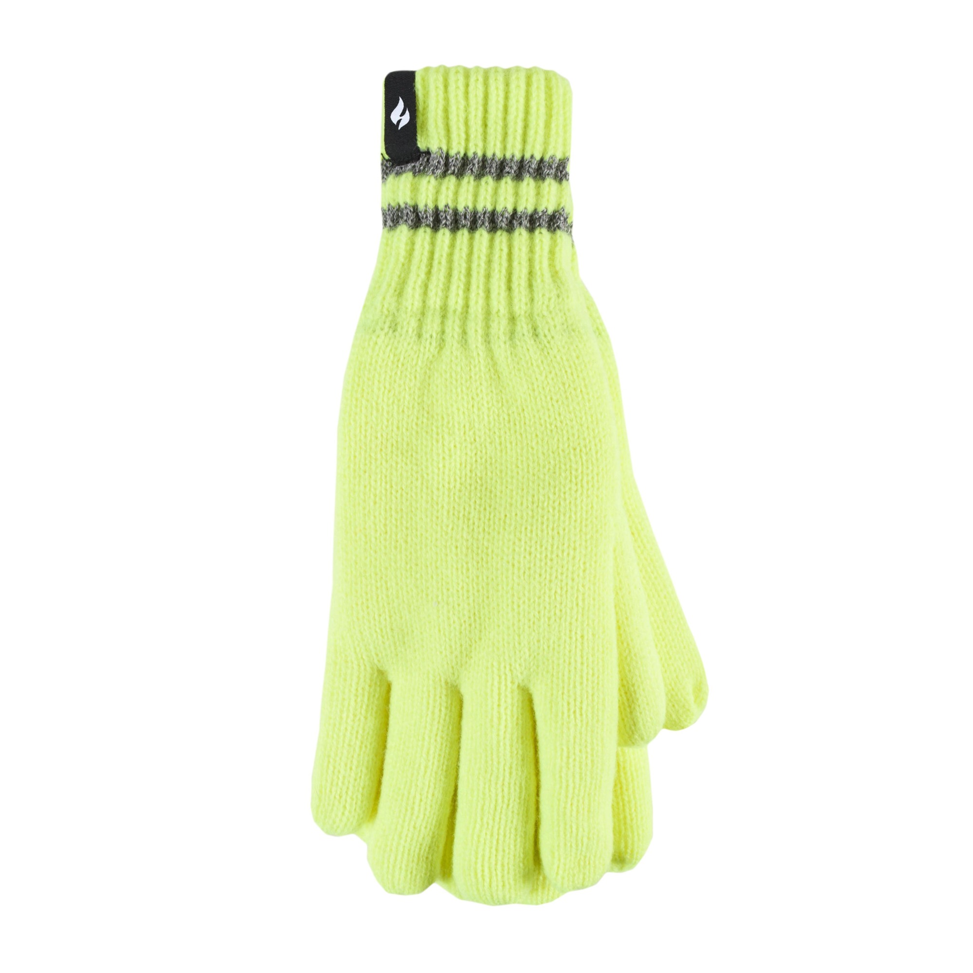 Heat Holders Men's Richard Knit Glove ReflectStripe Yellow M/L